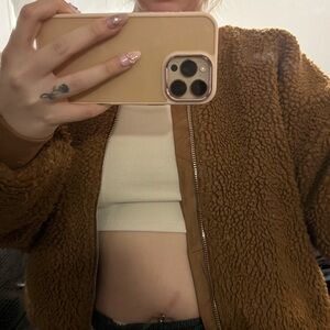 Women's Brown Sherpa Jacket